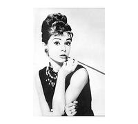 Classico Audrey Hepburn Ritratto Trucco Poster Stampe Pittura su tela Nero Bianco Arte della parete Immagine moderna della parete, per la decorazione della casa della camera da letto Nessuna cornice