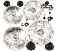 Classico Auto 5&3/4 " Alogena Faro Conversione Fari H4 H1 Lampadina No Pilot Rhd