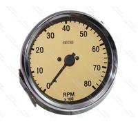 Classico Auto Smiths Riproduzione Tachimetro 80 RPM x100 Nero & Magnolia Finire