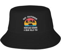 Classico Berretto Da Baseball Stile Unisex Personalizzato Andare Fuori Scenario Peggiore Un Orso Ti Uccide Cappello Da Secchio Moda Estate Sole All'aperto Avventura Campeggio Pescatore Cappello Regalo