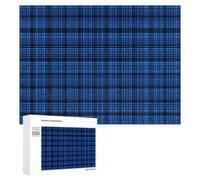 Classico Blu Plaid Jigsaw Puzzle per Adulti Famiglia Attività Giochi Home Decor Puzzle 500 PCS