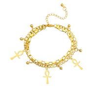 Classico braccialetto con perline Crocifisso con ciondolo dettaglio Catena in acciaio inossidabile a mano Gioielli religiosi da indossare tutti i giorni Gioielli religiosi crocifisso Fede simbolica