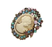 Classico Cameo Ritratto Spilla Retro Filigree Design Con Lega Robusto Abbigliamento Donna Accessori Per Regalo Delle Donne Retrò Gioielli Accessori, Taglia unica, come descritto