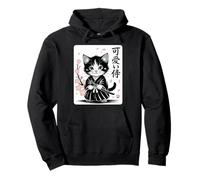 Classico Carino Kawaii Baby Samurai Cat - Carino Giapponese Sakura Felpa con Cappuccio