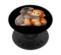 Classico Carino Punch Abbracciare Scimmia farcita PopSockets PopGrip Adesivo