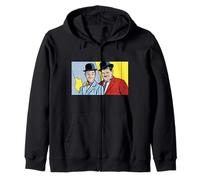 Classico Comico Duo Pop Art Retro Bombetta Cappello Illustrazione Felpa con Cappuccio