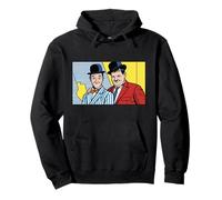 Classico Comico Duo Pop Art Retro Bombetta Cappello Illustrazione Felpa con Cappuccio