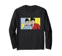 Classico Comico Duo Pop Art Retro Bombetta Cappello Illustrazione Maglia a Manica