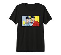Classico Comico Duo Pop Art Retro Bombetta Cappello Illustrazione Maglietta Premium
