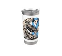 Classico corvo norvegese vichingo - Sostiene il cancro alla prostata Bicchiere termico in acciaio inox doppia parete