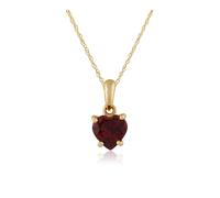 Classico Cuore Granato Ciondolo IN 9ct Oro Giallo