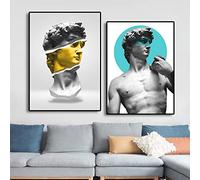 Classico David Statua Poster Art Dipinti David Michelangelo Scultura Canvas Stampe Minimalista 2 Pezzi Wall Art Soggiorno Home Decor 60Cmx80Cmx2Pcs Senza Telaio