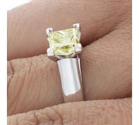 Classico Diamante Taglio Princess 2.00 Carato Solitario Costume Giallo 18K White