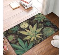 Classico Entrata Zerbino A Puff in Time Weed Marijuana, Tappetini, Ingresso, Esterno, Interno, Antiscivolo Tappeto Asciugapassi 40X60cm