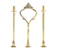 Classico Espositore per Torte a 3 Livelli in Metallo Dorato Adatto per Feste Matrimoni Ristoranti e Casa Display per Dolci Elegante e Pratico
