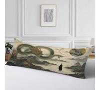 Classico Federe Cuscino Letto Drago Copricuscini Divano 60x180, Cod702 | Velluto Copri Cuscino Letto Rettangolari Doppia Faccia Stampa Federe Eerniera Invisibile Cuscini per Divano Soggiorno Letto