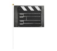 Classico Film Clapboard Stampa Nero Due lati Tenuto In Mano Bandiere Esterni Interni Decorativi Giochi di Sport Festival Eventi Bandiera