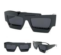 Classico Futuristico Moderno Rétro Festa Club Dj Rave Sole Occhiali Funky Nero