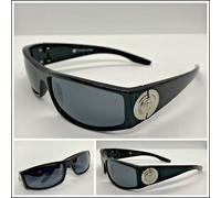 Classico Hip Hop Rapper Stile Sole Montatura Nero Argento Medaglione Lente Scura