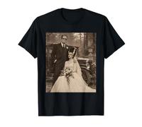 Classico Horror Mostro Coppia Antico Ritratto Matrimonio Maglietta