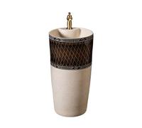 Classico Lavandino da bagno con piedistallo, lavabo da terra in ceramica con rubinetto e kit di scarico Lavabo da bagno