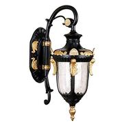 Classico Lussuoso Rustico Impermeabile Tradizionale Applique da Parete per Esterni corridoio Giardino d'inverno Balcone Portico Lampada da Parete Applique Lanterna in Vetro con Attacco per