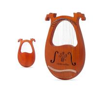 Classico Lyre Harp con Asta di Sintonia Manuale di Istruzioni Stringhe, 16/17 Stringhe Arpa a Leva per L'insegnamento Della Musica Arpa Lira(16-String Antler Model-Flower)