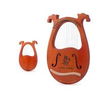 Classico Lyre Harp con Asta di Sintonia Manuale di Istruzioni Stringhe, 16/17 Stringhe Arpa a Leva per L'insegnamento Della Musica Arpa Lira(16-String Antler Model-Begonia)