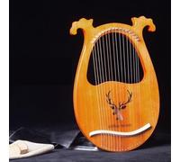 Classico Lyre Harp con Asta di Sintonia Manuale di Istruzioni Stringhe, 16/17 Stringhe Arpa a Leva per L'insegnamento Della Musica Arpa Lira(16-String Antler Model Logs)