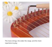 Classico Lyre Harp con Asta di Sintonia Manuale di Istruzioni Stringhe, 16/17 Stringhe Arpa a Leva per L'insegnamento Della Musica Arpa Lira(16-String Box-Begonia)