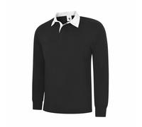 Classico Maglia da Rugby Uneek Manica Lunga, Tinta Unita SPORTS Unisex Casual