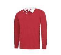 Classico Maglia da Rugby Uneek Manica Lunga, Tinta Unita SPORTS Unisex Casual