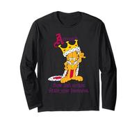 Classico Meme Comico dei Cartoni Animati di Garfield House Cat King Big Ego Maglia a Manica