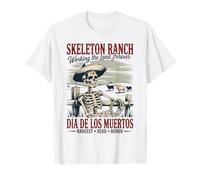 Classico Messicano Granjero Día de Los Muertos Cowboy Maglietta