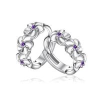 Classico Moda Cristallo Zircone Fiore Tipo Tre Cinque Foglie Orecchini A Cerchio Per Le Donne Sposa Gioielli Accessori Regalo, Misura unica