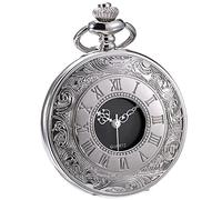 Classico Orologio da Tasca al Quarzo con Scala Numeri Romani e Cintura a Catena