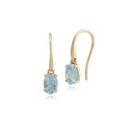 Classico Ovale Acquamarina Piedini Set Goccia Orecchini IN 9ct Oro Giallo