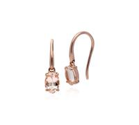 Classico Ovale Morganite Goccia Pesce Gancio Orecchini IN 9ct Oro Rosa