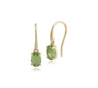 Classico Ovale Peridoto Piedini Set Goccia Orecchini IN 9ct Oro Giallo