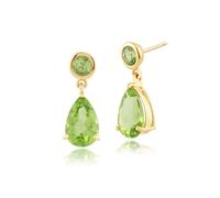 Classico Pera Peridoto Goccia Orecchini IN 9ct Oro Giallo