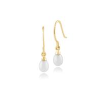 Classico Perla D'Acqua Dolce Goccia Orecchini IN 9ct Giallo Oro