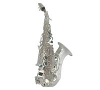 Classico Piatto D'argento B Bemolle Professionale Curvo Sassofono Saxophone Strumento In Ottone Placcato Oro Sassofono Saxophone (Color : 01)