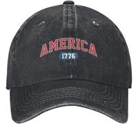 Classico Rosso America 1776 Estate Retro Denim Lavato Cappelli da Baseball per Le Donne Cowboy Cappelli Crema Solare Escursionismo da Donna Trucker cap Regalo