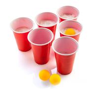 Classico set da birra pong MDI Australia, 24 bicchieri rossi e 24 palline da pin