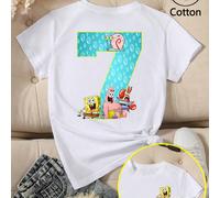 Classico SpongeBob SquarePants Compleanno Edizione Limitata SpongeBob SquarePants 7 anni modelli infantili fritti numeri "7" + giorni di bikini hamburger, il petto anteriore nasconde un piccolo Sponge