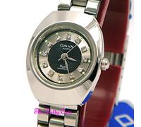 Classico Svizzero OMAX Seiko Movt Lusso Argento & Nero Cristallo Orologio WP3900