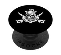 Classico teschio pirata con spade incrociate e ancora design PopSockets PopGrip Adesivo