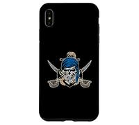 Classico teschio pirata e spade incrociate con ancora Custodia per iPhone XS Max
