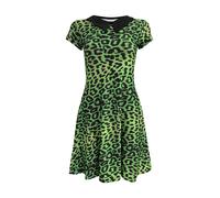 Classico Verde Animale Leopardo Pelle Stampa Alternativa Rocabilly Collare Abito
