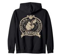 Classico Vintage Keep Calm & Make Coffee Barista Peace Felpa con Cappuccio